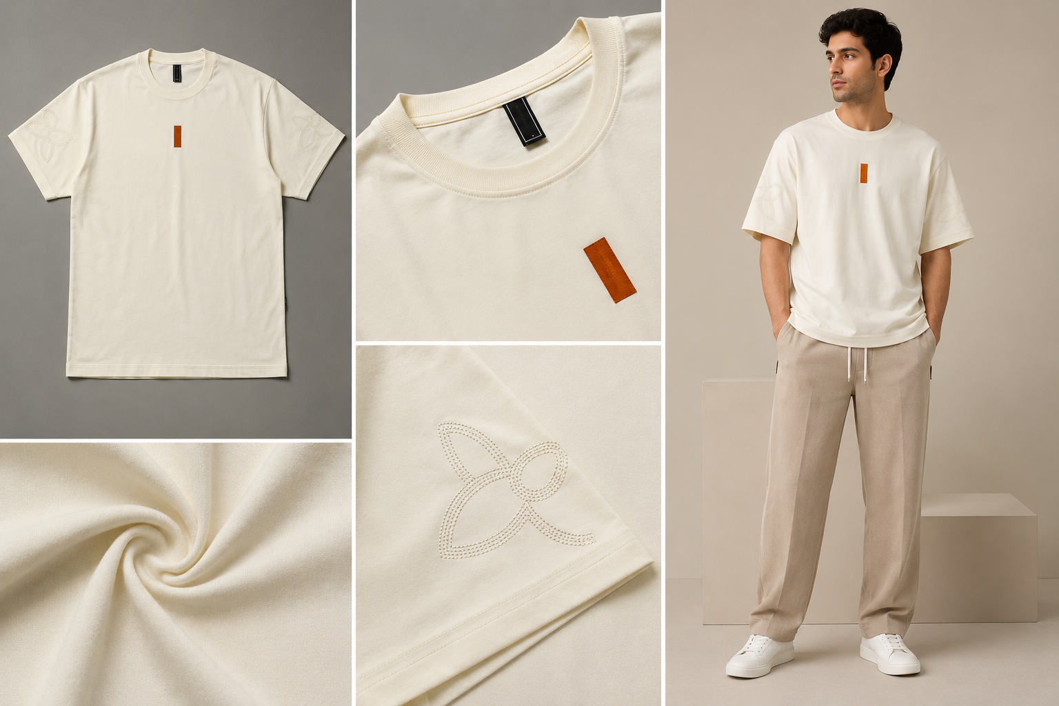 Premium Drop Shoulder Oversized T-Shirt – Sky Blue-Black-Off White-Green